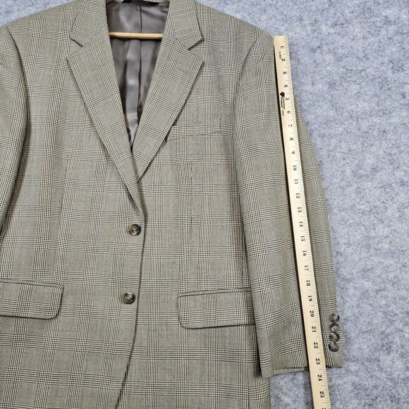 Jos A Bank Men's Size 42R Beige Windowpane‎ Blazer/Sport Coat/Suit Jacket SPOT - Picture 8 of 16